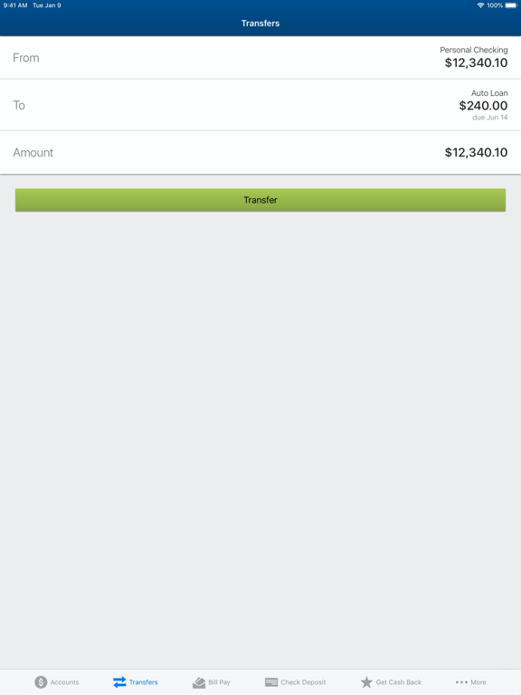 The Summit FCU iPad screenshot 4 - Finance app