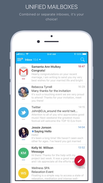 Mail2World Screenshot on iOS