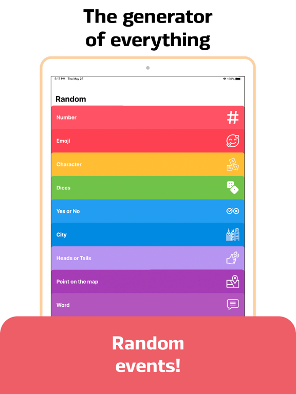 Randomizer — number generator iPad screenshot 1 - Lifestyle app