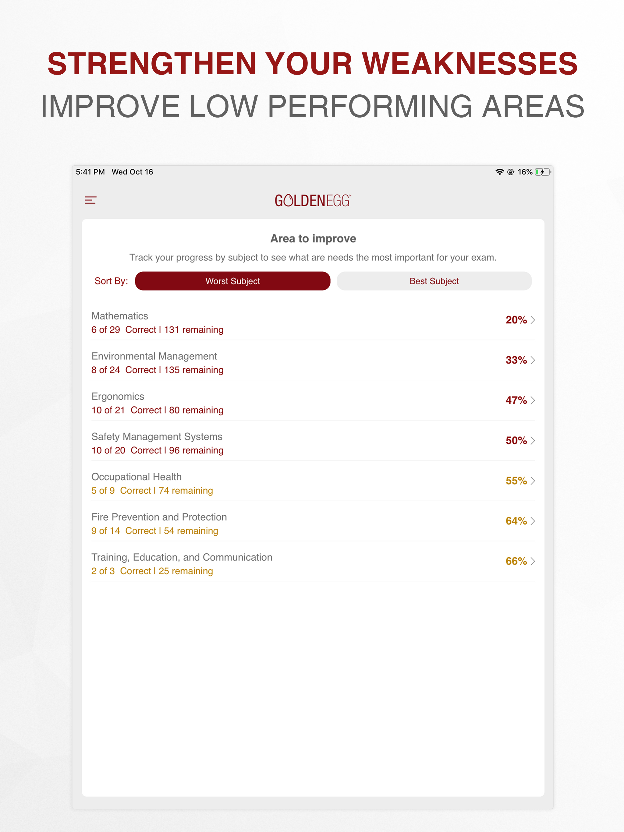 Golden Egg ASP® Practice Test screenshot 10