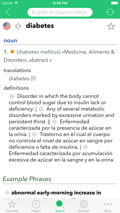Spanish Medical Dictionary Screenshot