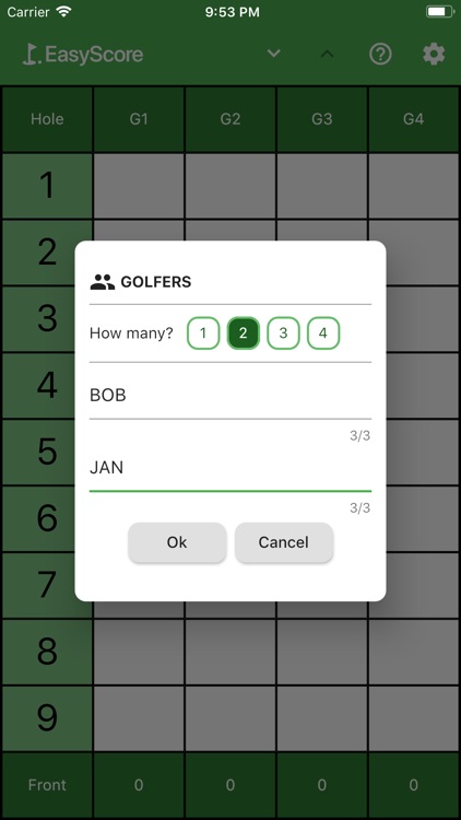 EasyScore Golf Scorecard