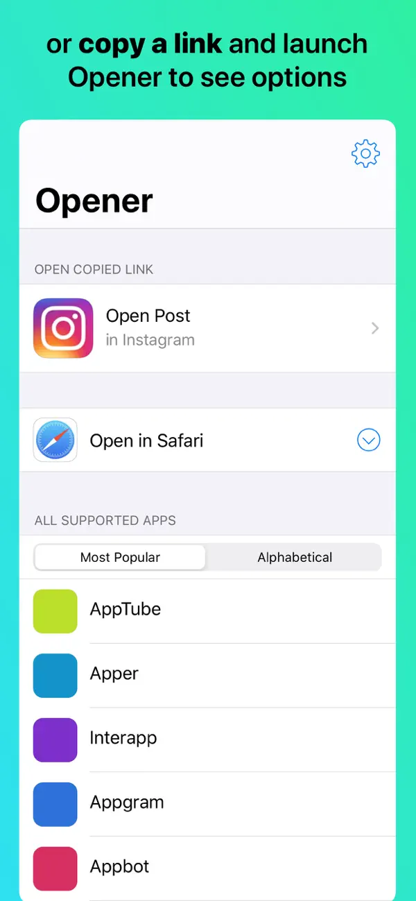 #3. Opener ‒ open links in apps (iOS) De: tijo, inc.