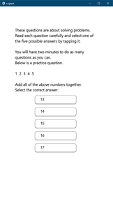 Cognitive Test screenshot