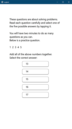Cognitive Test screenshot 2