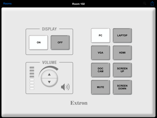Extron Control iPad app afbeelding 2