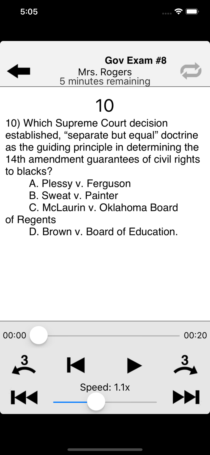 Audio Exam Player iPhone