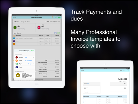 Time Tracker Time invoice pdf iPad screenshot 4 - Business app