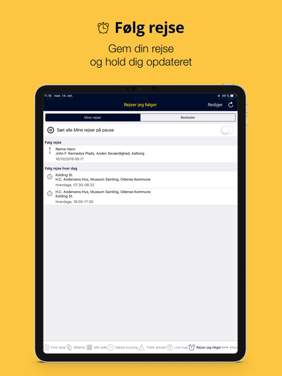 Rejseplanen iPad screenshot 5 - Travel app