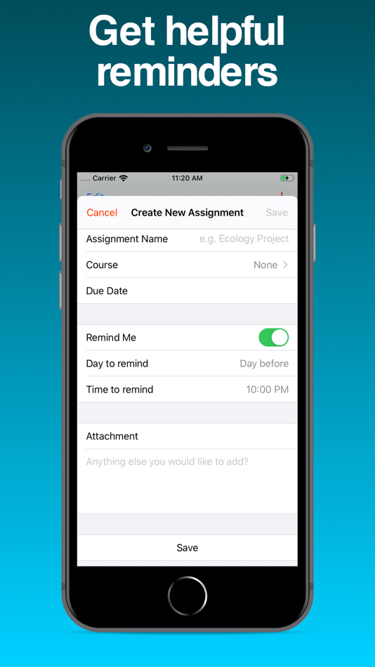 #4. Trackr - Manage Assignments (iOS) Podle: Pranav Karthik Mruthyunjayan