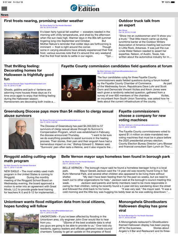 HeraldStandard.com e-Edition iPad screenshot
