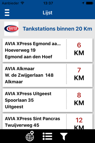 Kuster Olie tanklocatie app screenshot 3