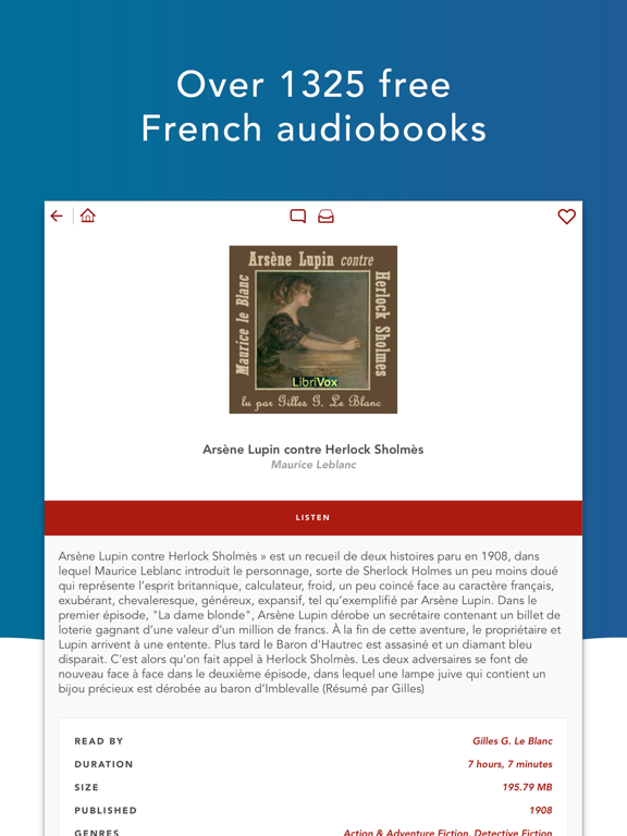 Livres Audio HQ iPad screenshot 4 - Book app