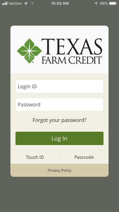 Texas Farm Credit Ag Banking Screenshot