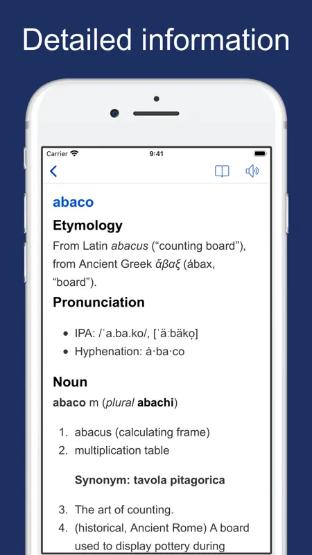 Italian Etymology Dictionary screenshot 2 of 7