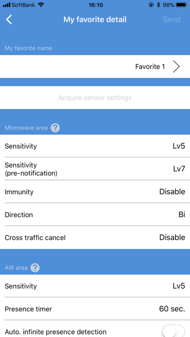 Industrial Door Sensor Setup Screenshot