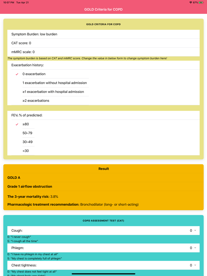 GOLD Criteria for COPD