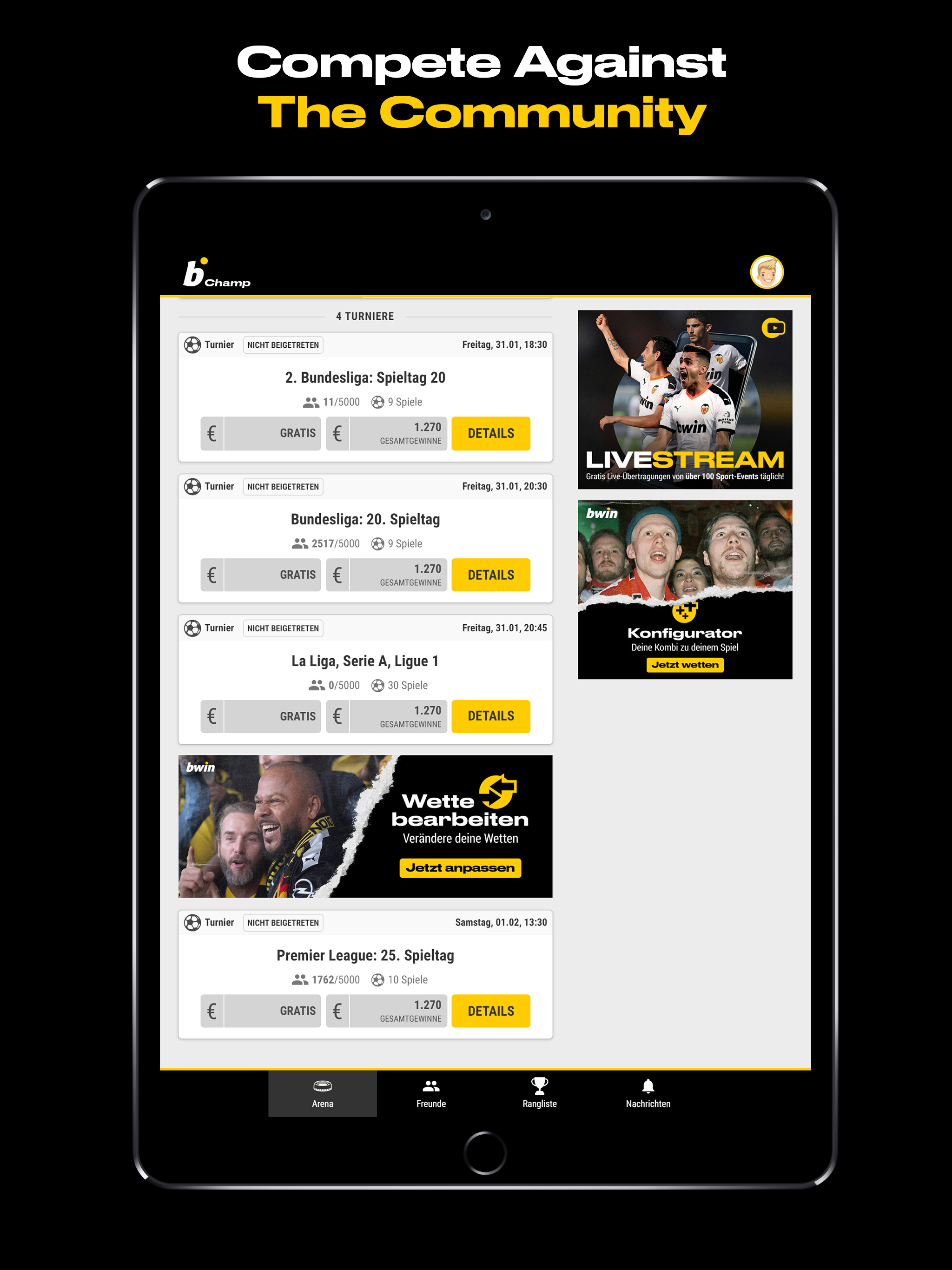 b.Champ: Social Betting App