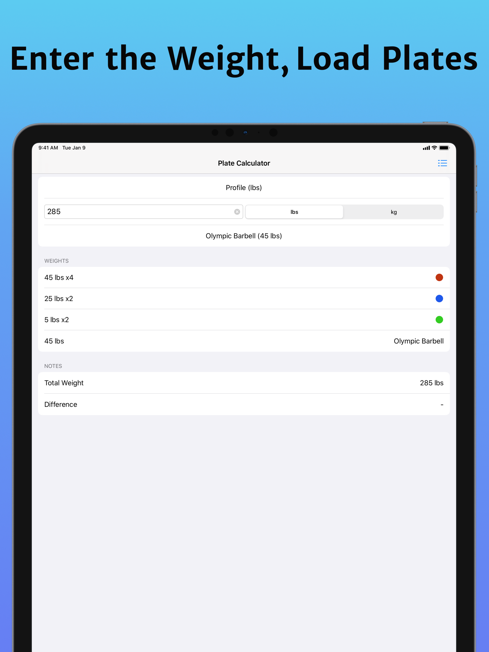 BarLoad Plate Calculator