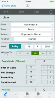 hockey player tracker logbook iphone screenshot 1