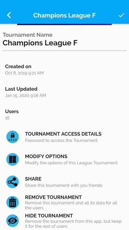 My Tournaments