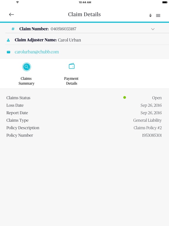 Chubb Mobile iPad screenshot 5 - Finance app