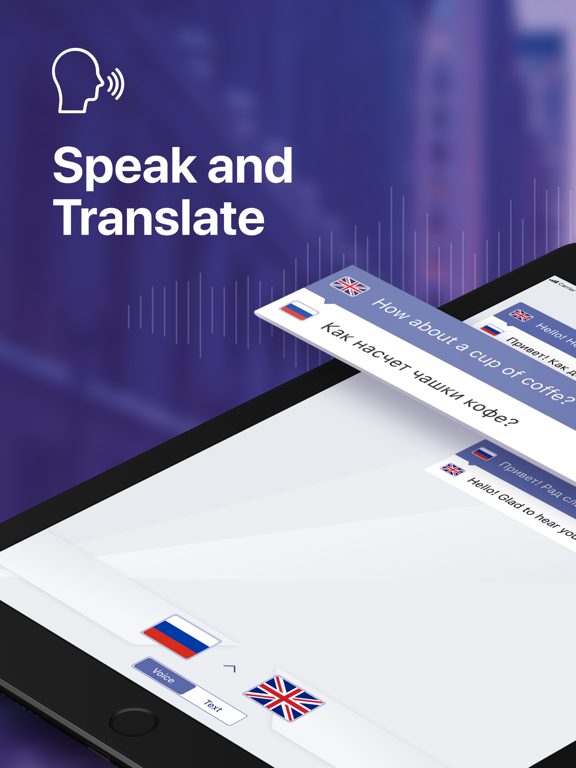 Voice and Text Translator App iPad screenshot 1 - Productivity app