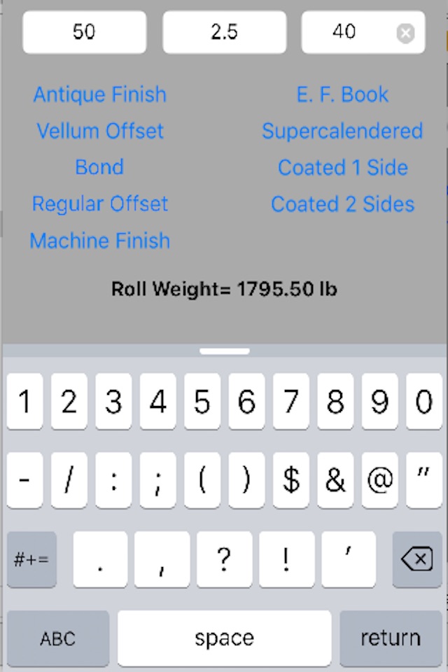 Roll Weight screenshot 2