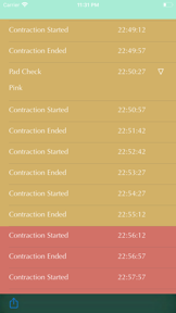Contraction Time Tracker screenshot