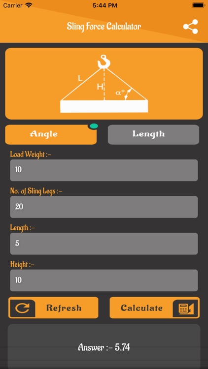 Sling Force Calc