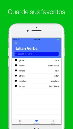 Captura de pantalla de Los Verbos Italianos en iPhone 4