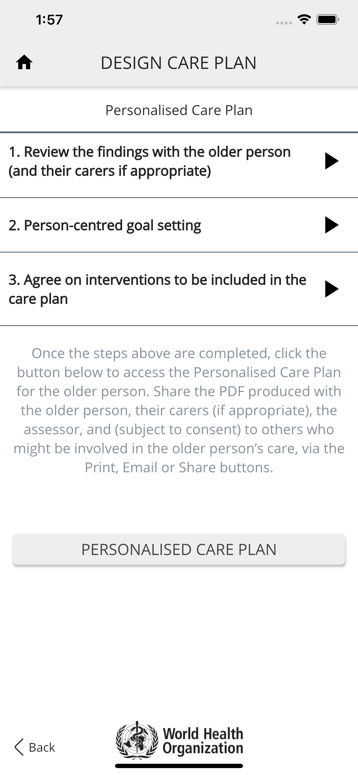 WHO ICOPE Handbook App screenshot 7