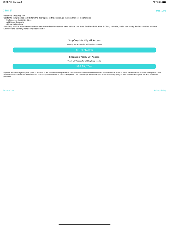 ShopDrop Sample Sales iPad screenshot 9 - Shopping app