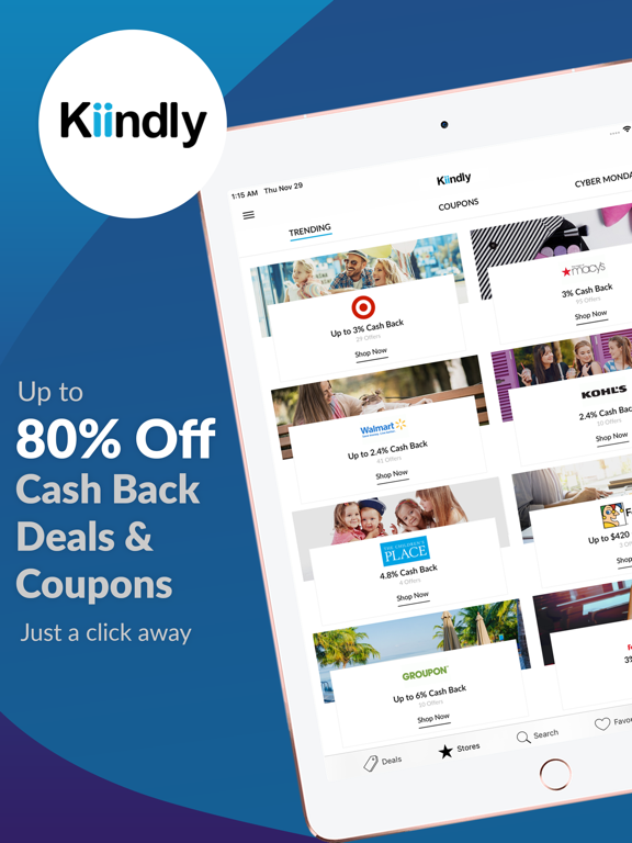 Screenshot #4 pour Kiindly: Cashback, Coupons App