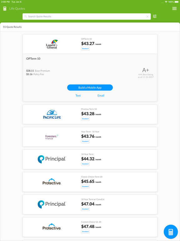 Life Insurance Quotes by IXN iPad screenshot 4 - Finance app