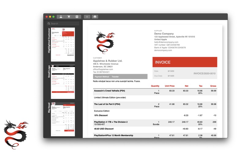 Screenshot #3 pour Dragon Invoice
