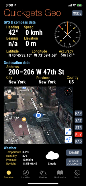 ‎Quickgets Geo: geodata widgets Screenshot