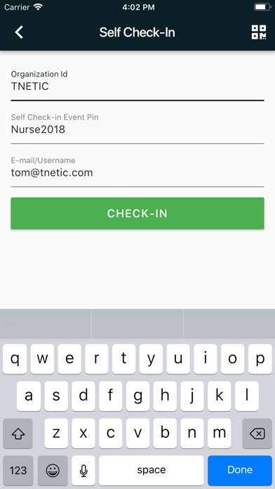 i-Attend Self Check-In Screenshot