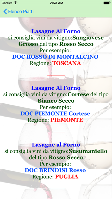 Abbinamenti Vino screenshot