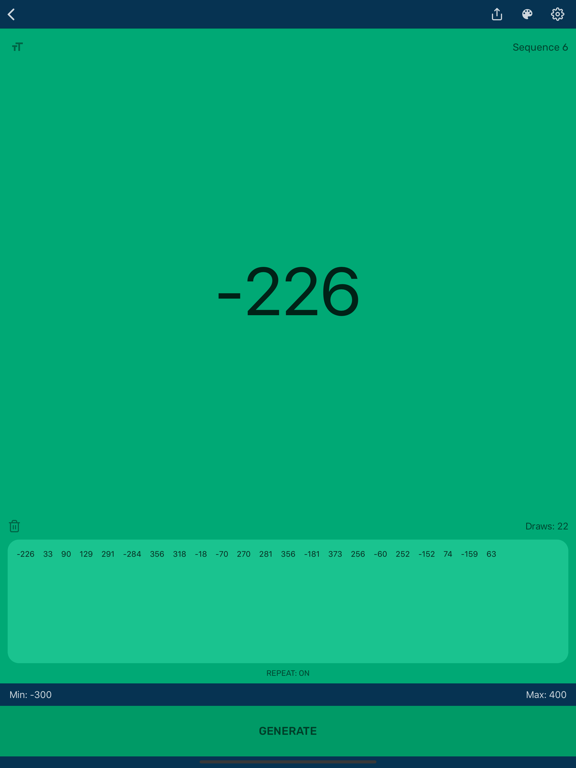 Random Number Generator App iPad screenshot 5 - Utilities app