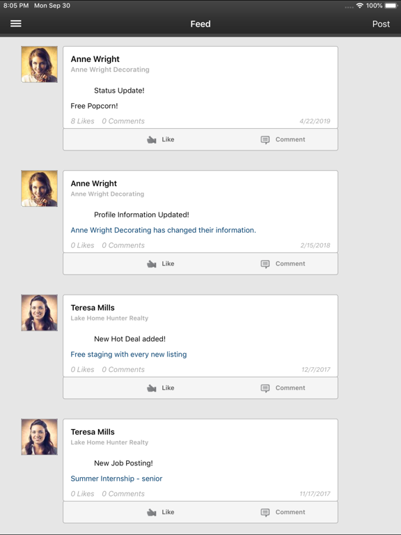 MemberZone iPad screenshot