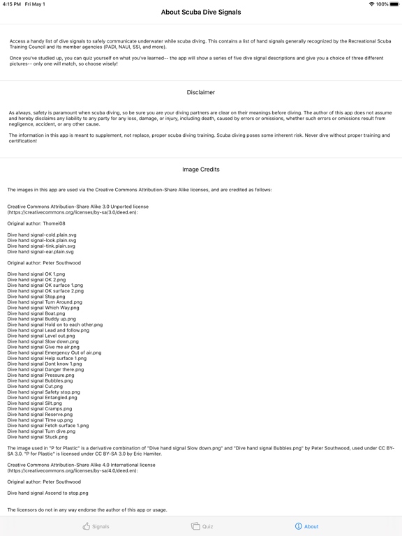 Scuba Dive Signals iPad screenshot 4 - Sports app