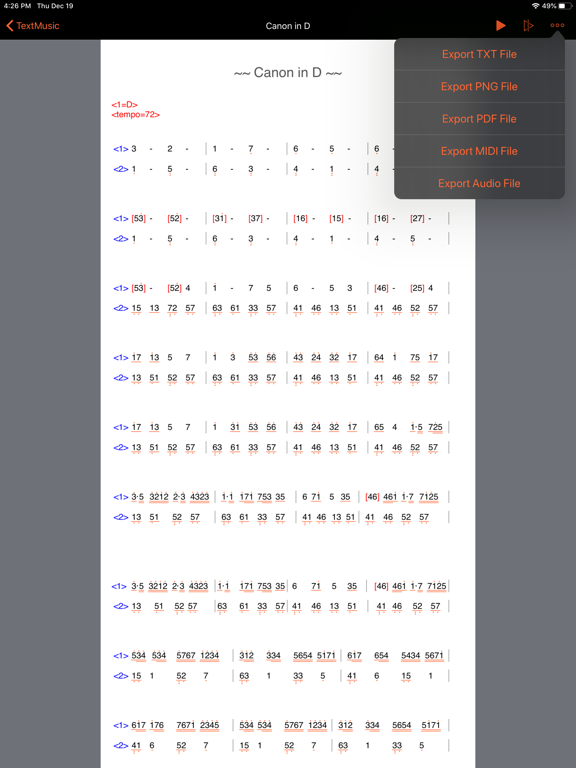 TextMusic iPad screenshot 8 - Music app