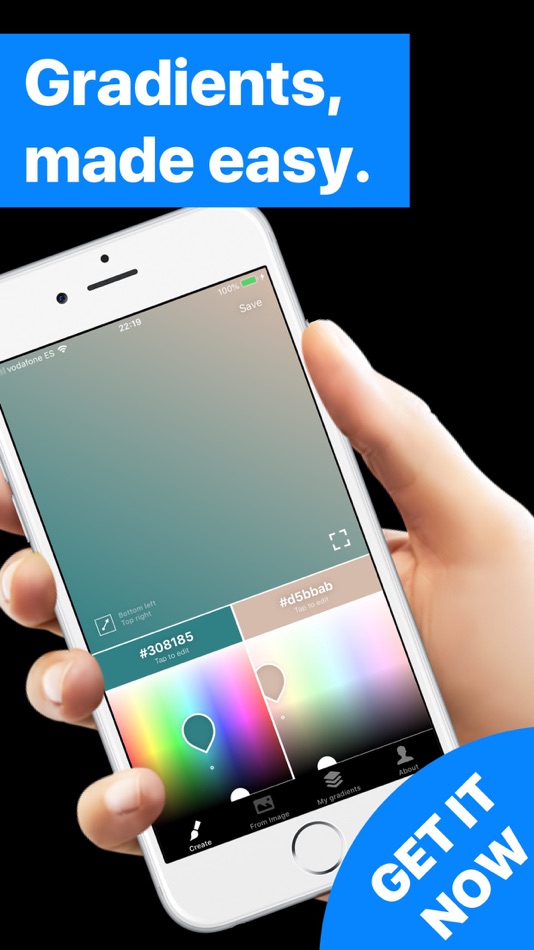 #1. Gradients Maker Design Tool HD (iOS) 由: Edouard Barbier