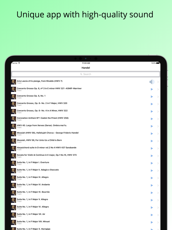 Screenshot #6 pour The Best of Handel - Music App