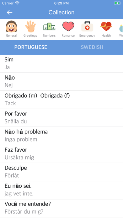 Screenshot #1 pour Portuguese-Swedish Dictionary