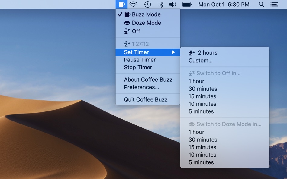 #1. Coffee Buzz (macOS) 由: Aaron Pantling