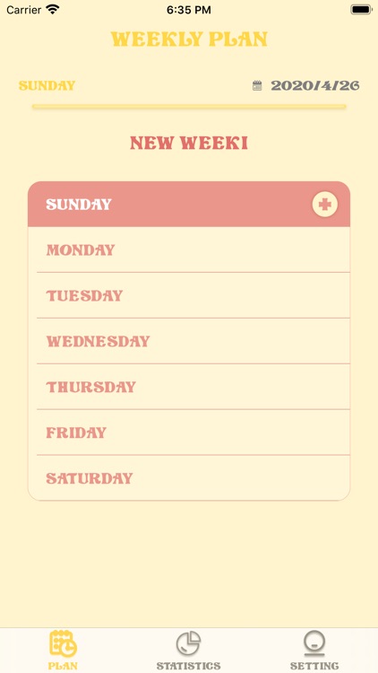 Weekly plan management