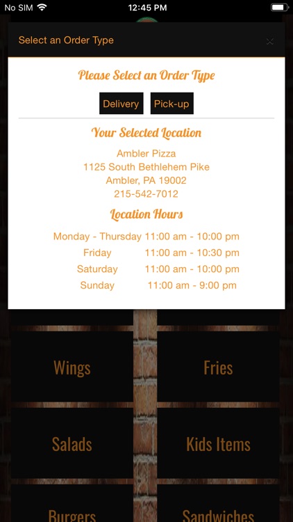 Ambler Pizza Online Ordering