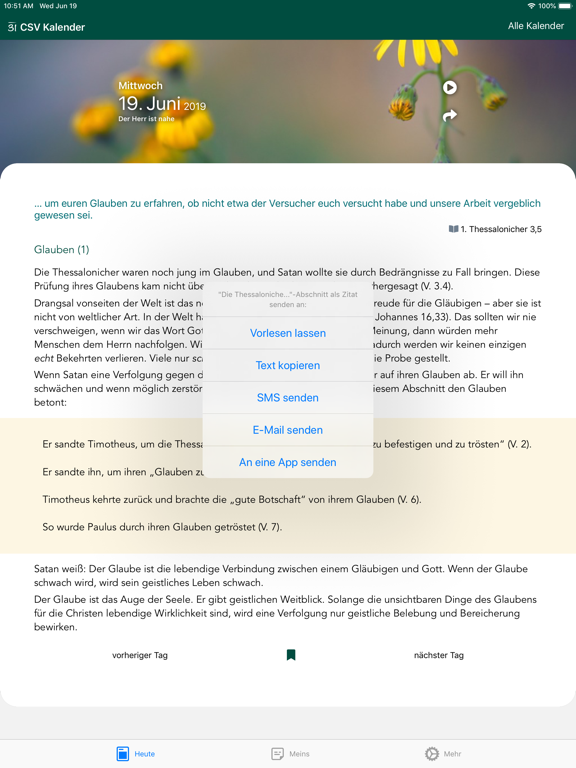 CSV-Kalender iPad screenshot 7 - Book app